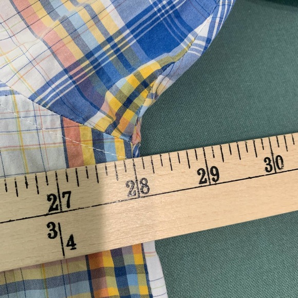 Twenty X Wrangler Mens Shirt Size XXL Blue Plaid Short Sleeve Button Down Pocket - Picture 7 of 12